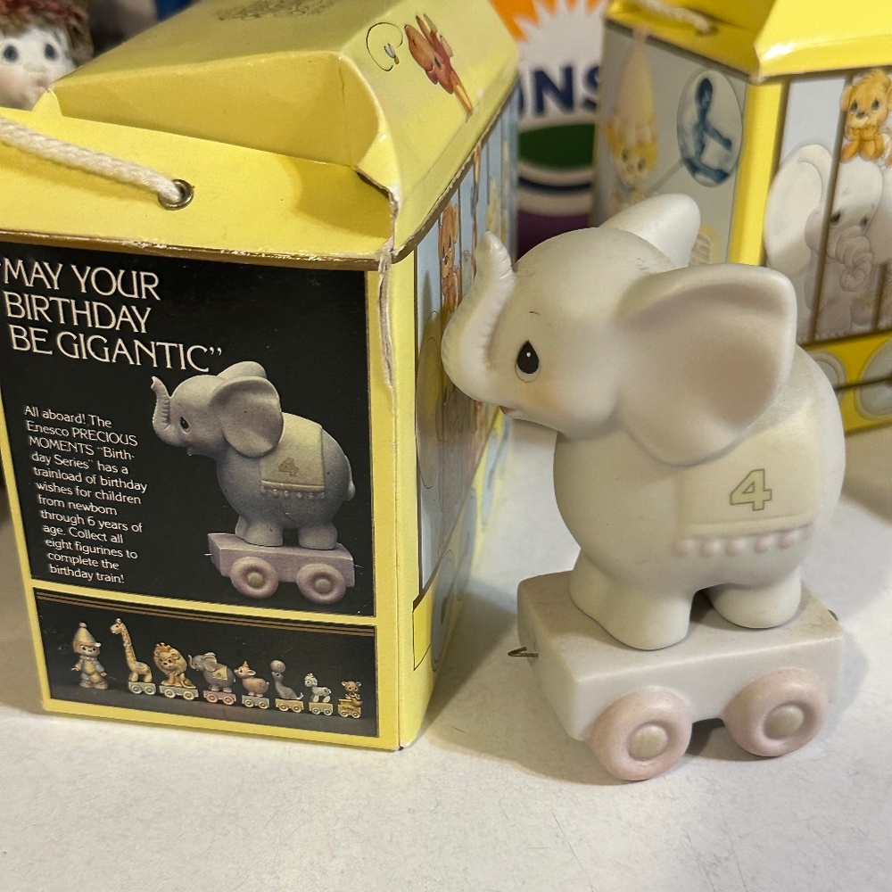 Precious moments elephant birthday train year 4